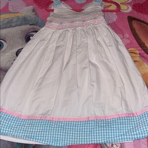 Heartstrings Charming White and Blue Kids Dress